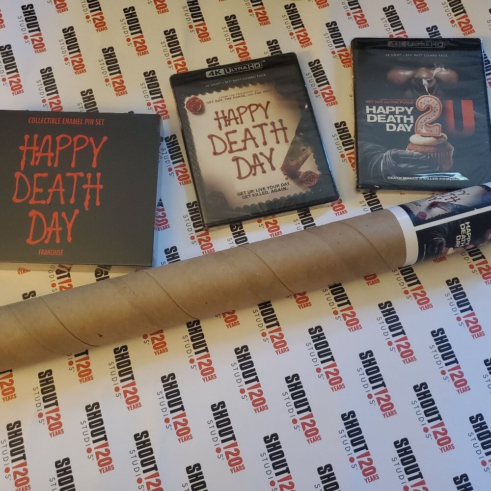 HAPPY DEATH DAY *SHOUT FACTORY GIFT SET* 4K + Blu-Ray + Posters + Enamel Pin Set